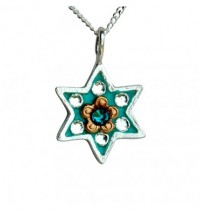 Star of David Necklace with Flower